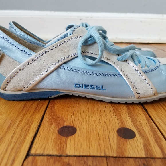 Diesel Kikoru Trainers Suede satin lace up Shoes - Picture 3 of 8